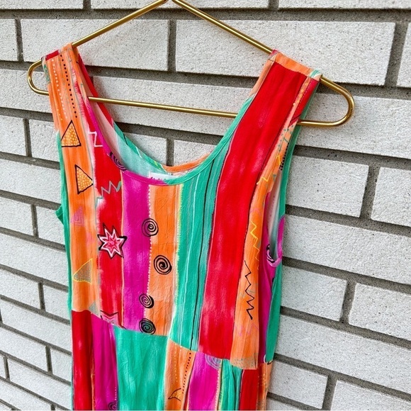 Jams World Sleeveless Scoop Neck Midi Dress Vintage Hawaii - Picture 2 of 12